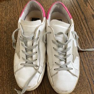 Golden Goose low tops with pink detail
